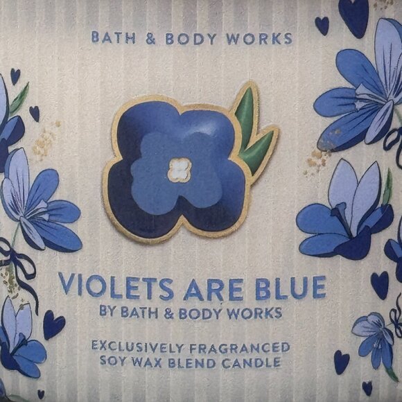 BBW Violets Are Blue Bath & Body Works 3 Wick Candle - Picture 3 of 10